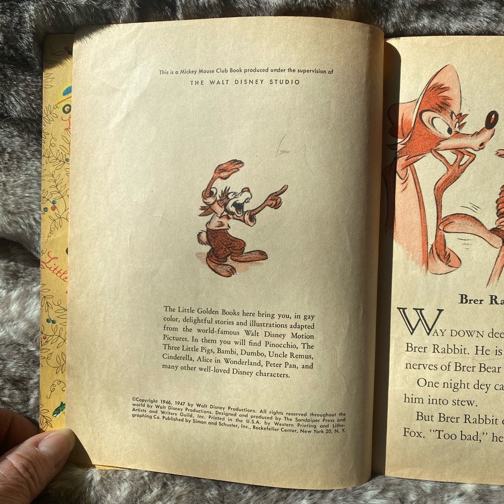 Vintage 1946 Walt Disney's Uncle Remus hardcover D6 A Little Golden Book - Picture 7 of 12